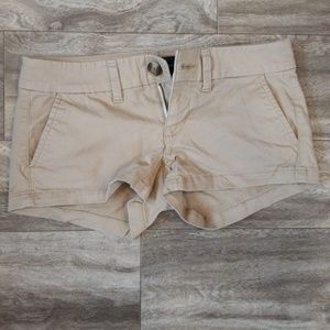 American Eagle Khaki Shortie Shorts - size 00